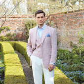 William Pink Cream Linen Herringbone Jacket