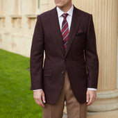 William Burgundy Herringbone Jacket