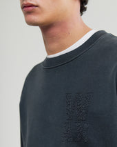 Sidney Washed Embroidered Loopback Cotton Sweatshirt