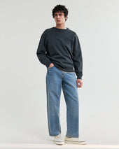 Sidney Washed Embroidered Loopback Cotton Sweatshirt