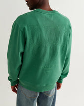 Sidney Washed Green Embroidered Loopback Cotton Sweatshirt