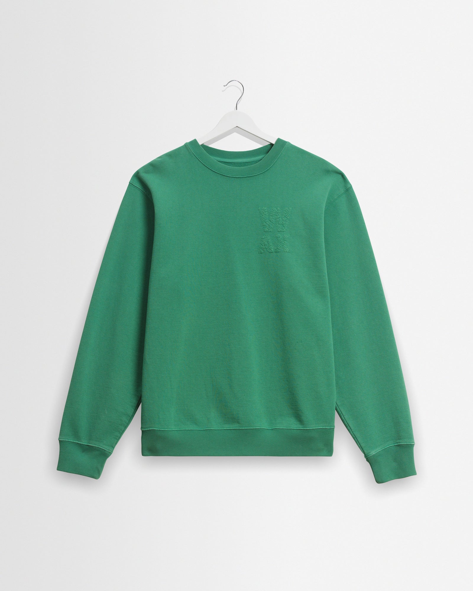 Sidney Washed Green Embroidered Loopback Cotton Sweatshirt
