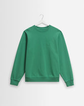 Sidney - Washed Green Embroidered Loopback Cotton Sweatshirt