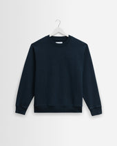 Sidney - Washed Navy Loopback Cotton Sweatshirt