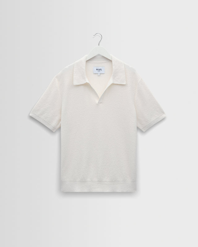 Siena - Ecru Boucle Knitted Polo Shirt
