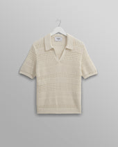 Siena - Ecru Pointelle Knitted Polo