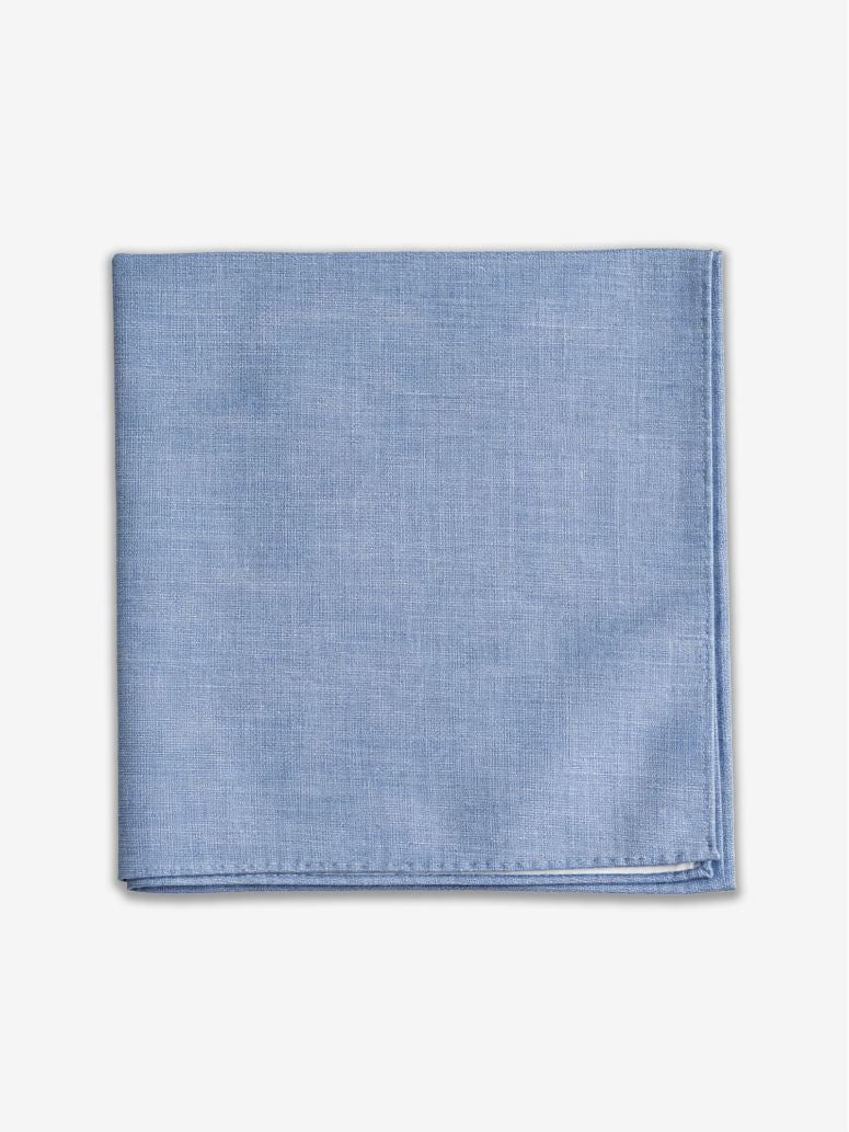 Azure Silk Pocket Square Bari