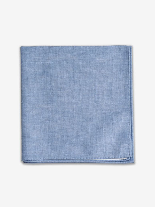 Azure Blue Silk Pocket Square Bari