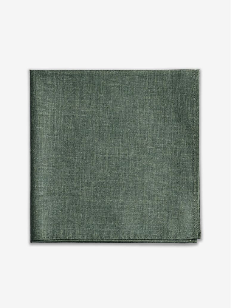 Cedar Green Silk Pocket Square Bari