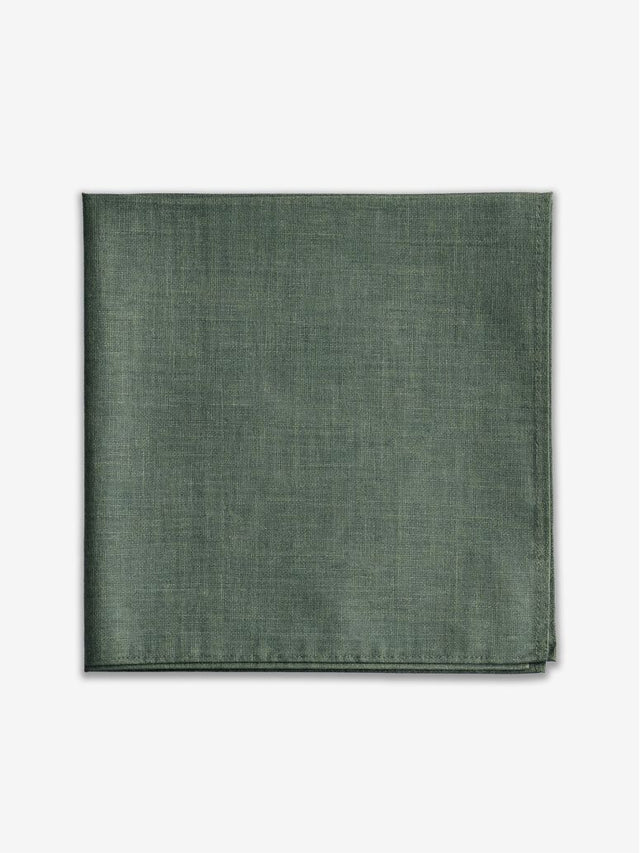 Cedar Green Silk Pocket Square Bari