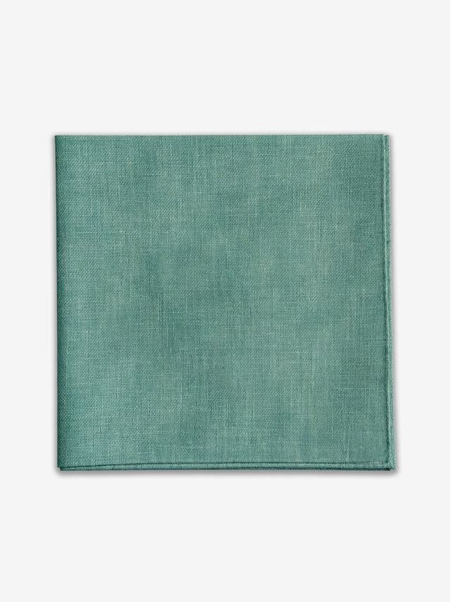 Jade Green Silk Pocket Square Bari