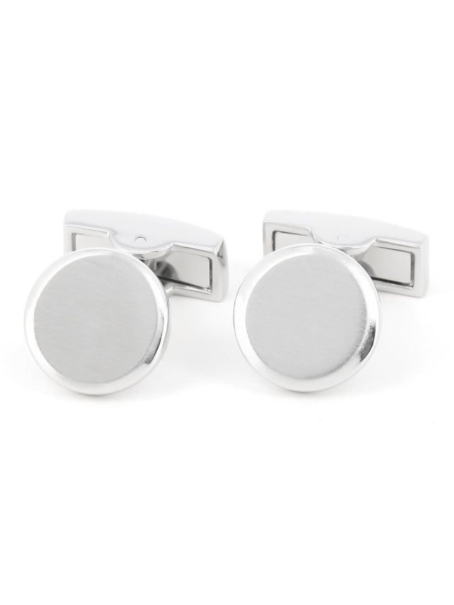 Silver round cufflink Montevideo