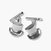Silver Top Hat & Cane Cufflinks