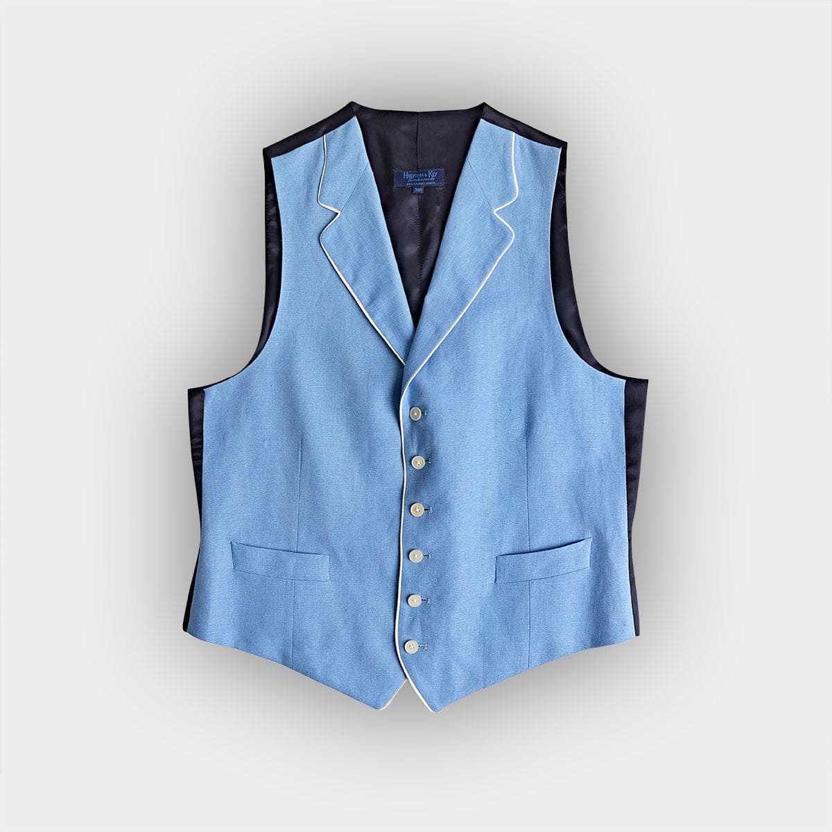 Single Breasted Light Linen Waistcoat