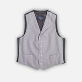 Single Breasted Light Grey Linen Waistcoat