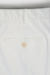 White cotton supima sport trousers 1 pleat