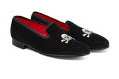 SKULL & BONES VELVET SLIPPER