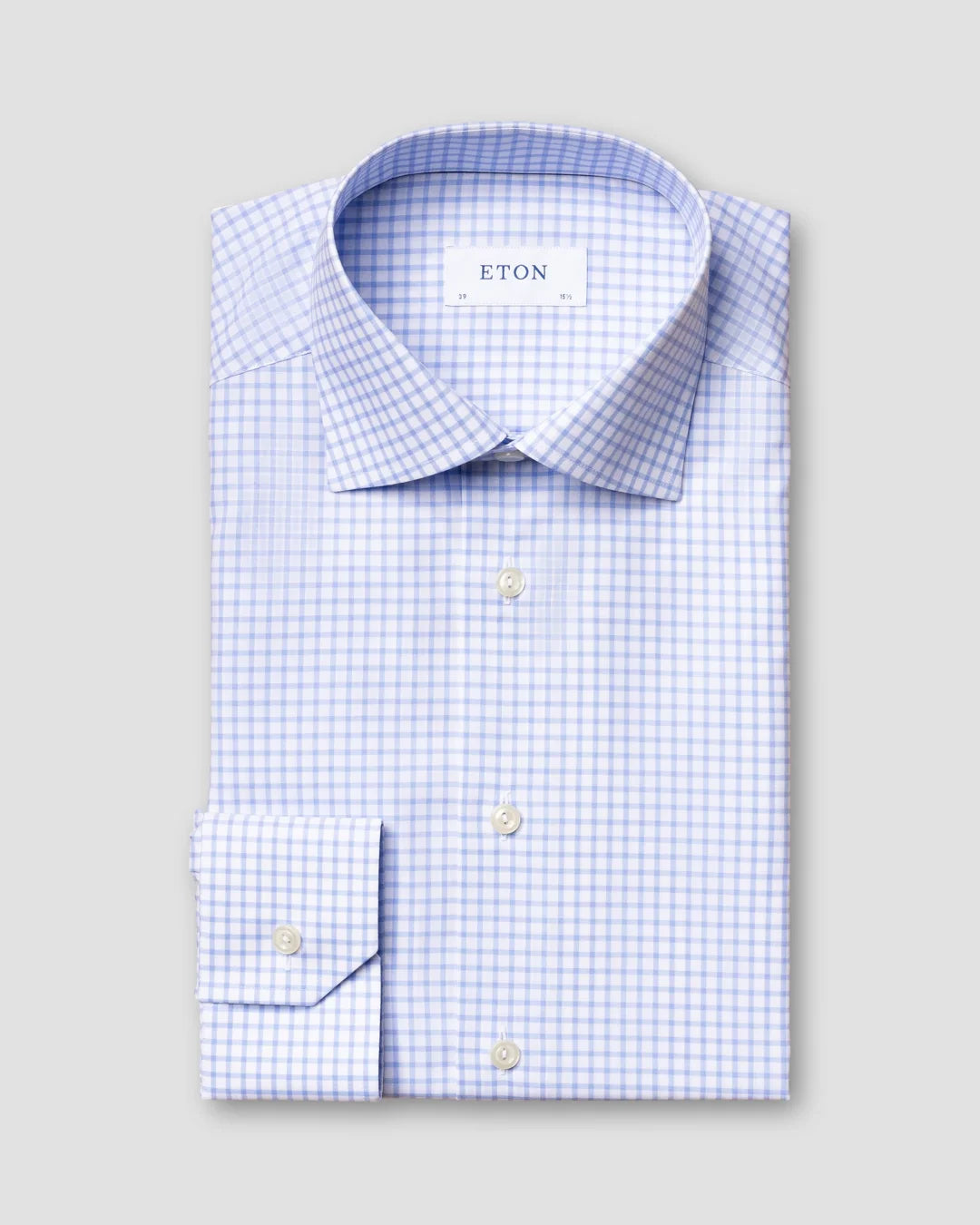 Light Checked Stretch Twill Shirt Eton