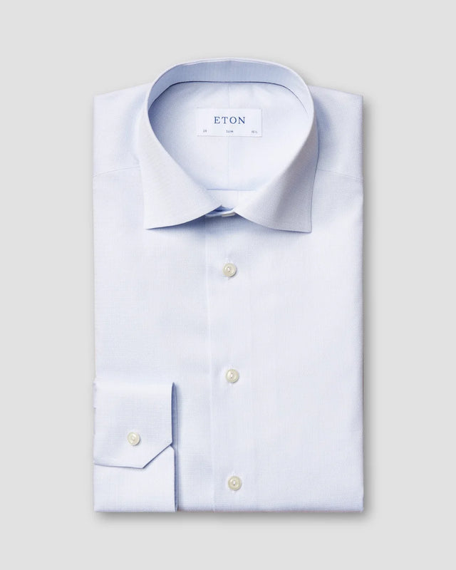 Hellblaues Hemd in Melange-Optik - Eton
