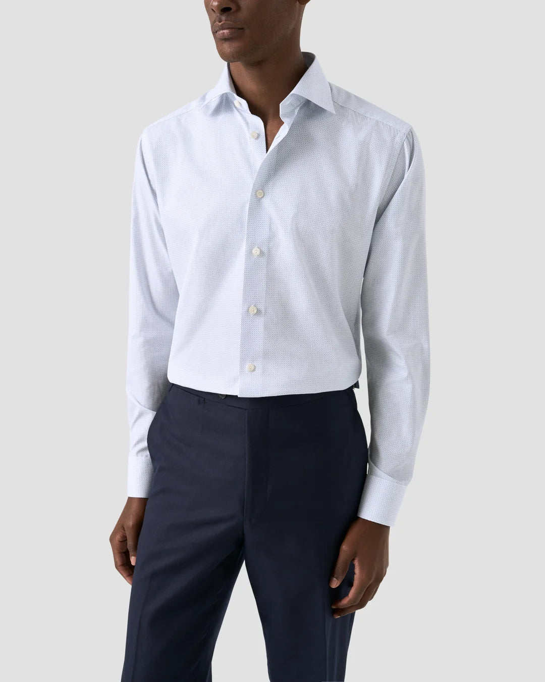 Light Micro Print Poplin Shirt Eton