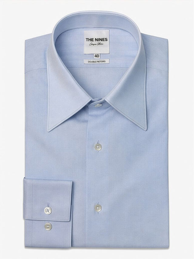 Sky Blue Poplin French Collar Shirt