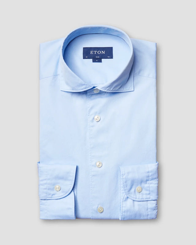 Hellblaues Satinhemd – soft - Eton