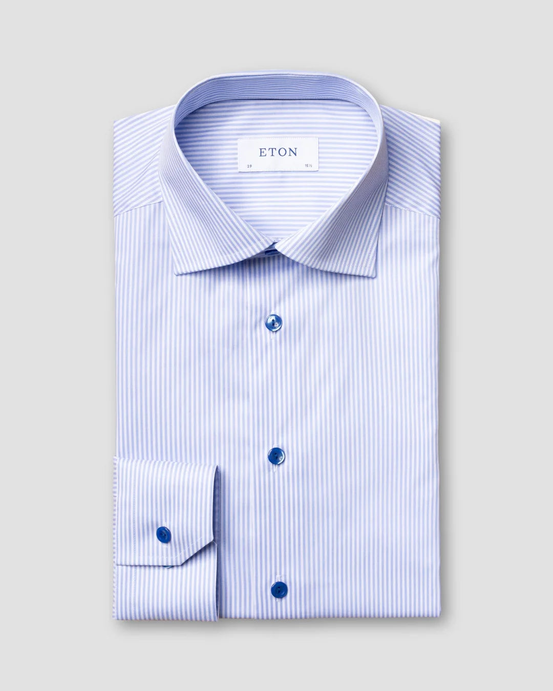 Striped Stretch Shirt Navy Buttons Eton