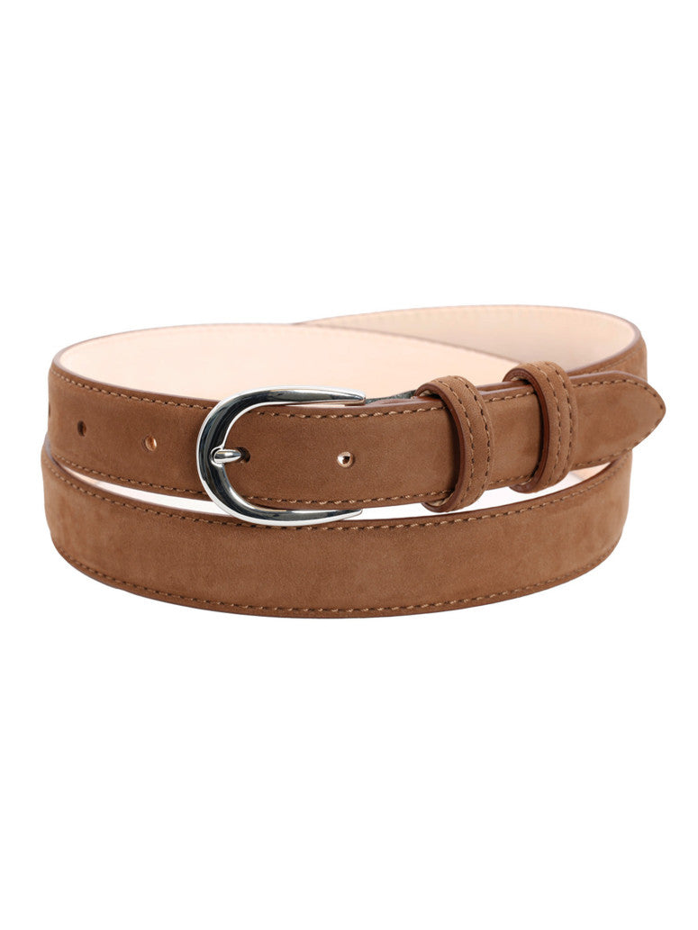 Slim Dark Brown Nubuck Belt Gab