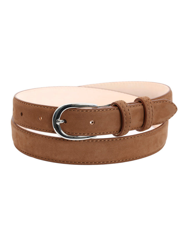 Slim dark brown nubuck belt - Gab