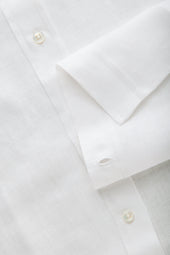 Slim Long Sleeve Linen Shirt White