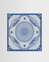 Sloane - Ecru And Blue Wax Bandana Neck Scarf