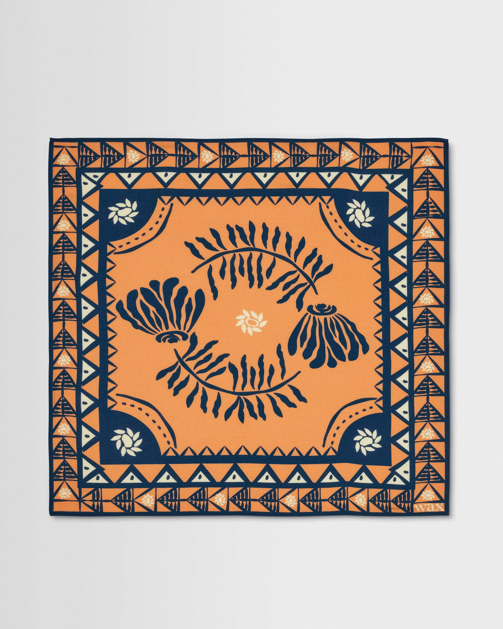Sloane And Navy Painted Flower Neck Scarf