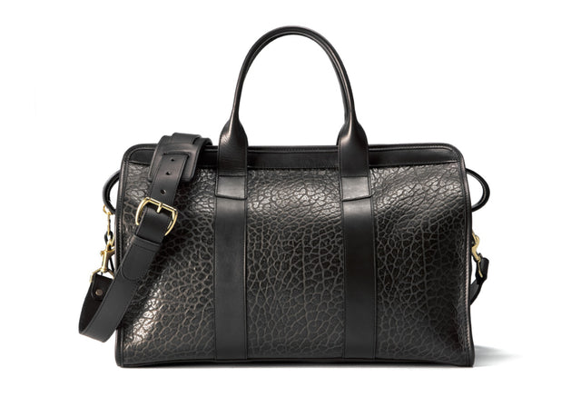 Small Travel Duffle - Bison - Black - Leather Lined