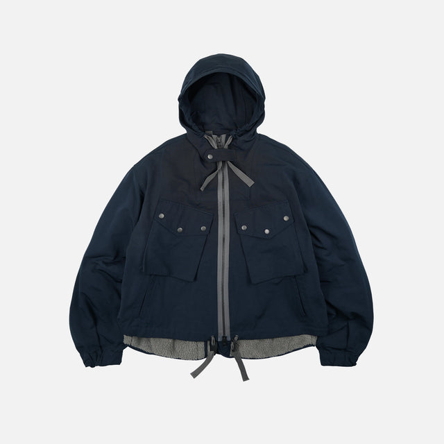 SMOCK 2 IN 1 HOODED PARKA JACKET - NAVY