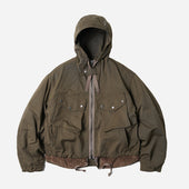 SMOCK HOODED 2 IN 1 PARKA JACKET - OLIVE