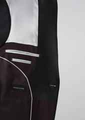 Smoking Slim En Laine Unie Bordeaux