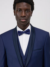 Smoking Slim En Laine Unie Bleu Indigo
