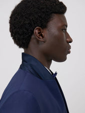 Smoking Slim En Laine Unie Bleu Indigo