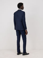 Smoking Slim En Laine Unie Bleu Marine