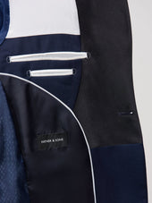 Smoking Slim En Laine Unie Bleu Marine
