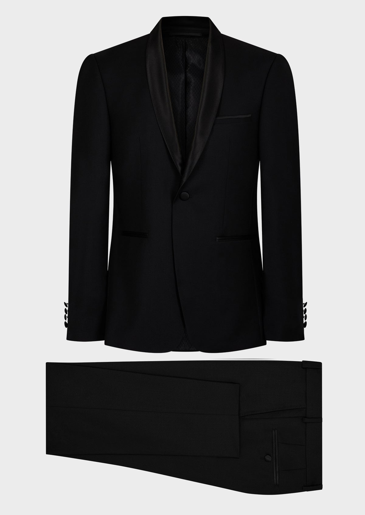 Smoking Slim En Laine Unie Noire