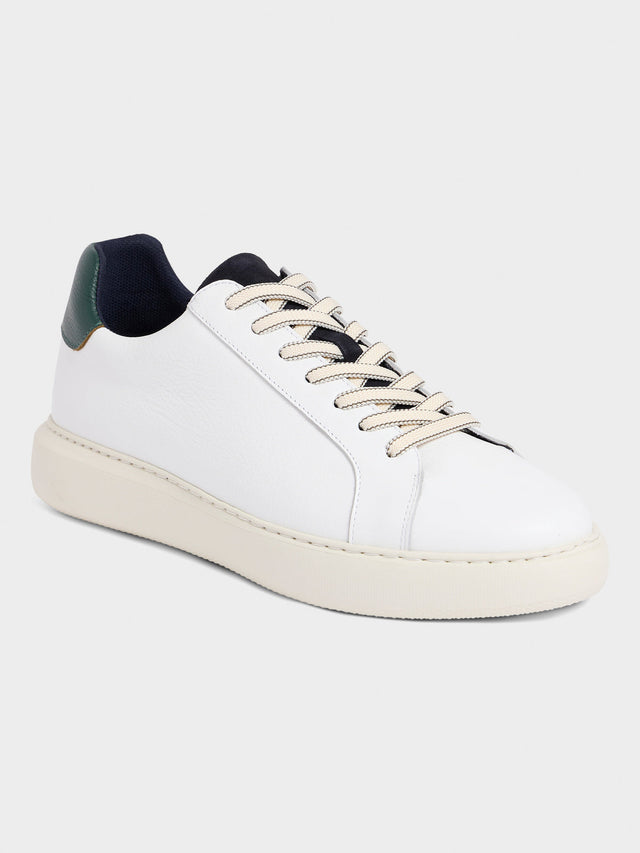 Baskets en cuir grainé blanc