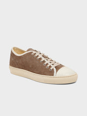 Baskets en cuir nubuck taupe
