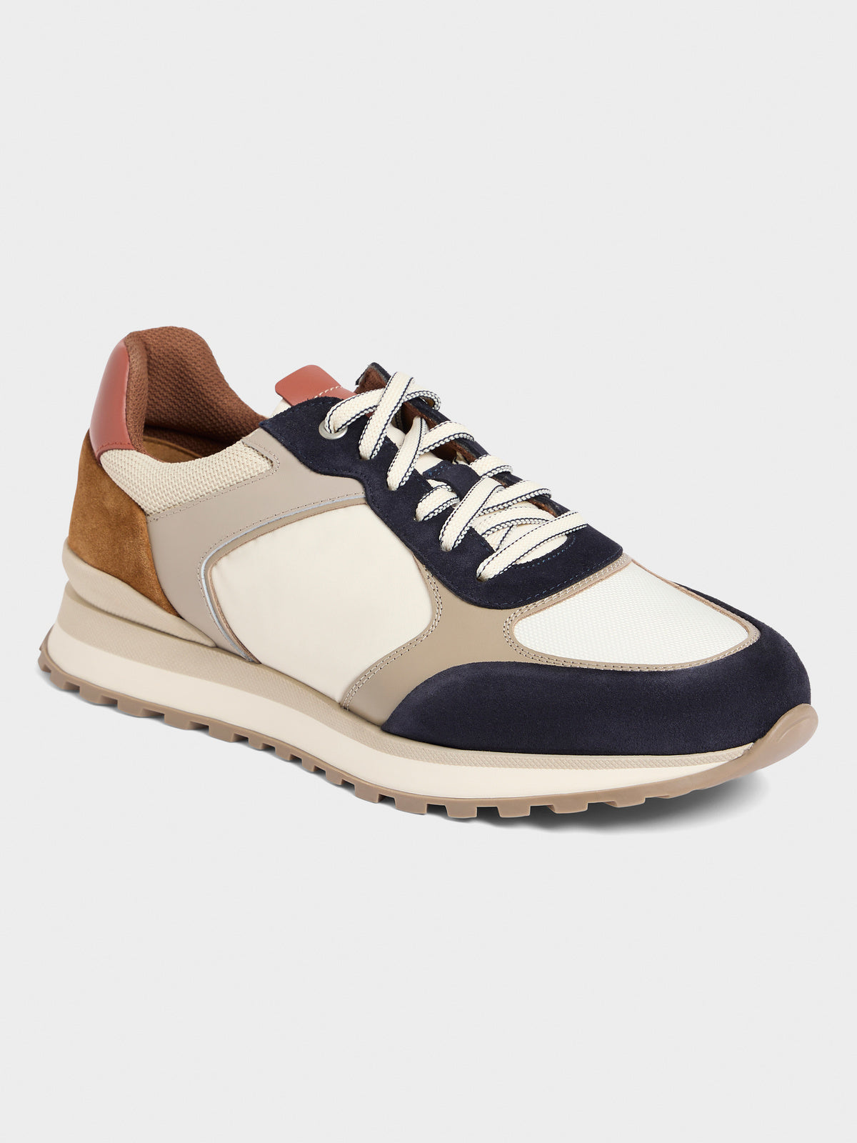 Baskets Bi Mati Re Bleu Marine Cru Et Beige
