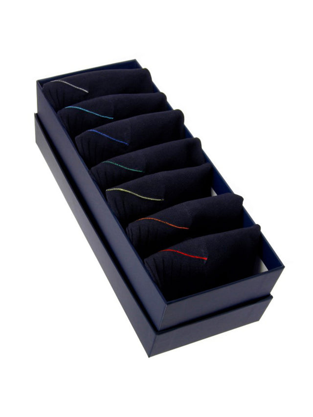 Sock pack cotton lisle socks navy blue - 7 days
