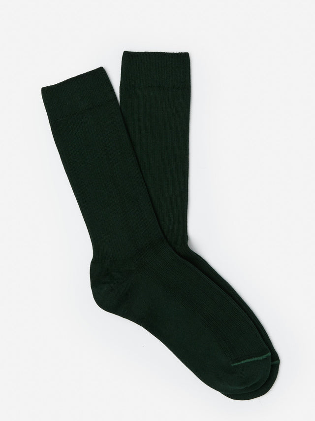 Green Solid Ribbed Socks | Men's Socks | J.McLaughlin