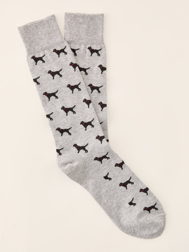Lt_H_Gray/Black Labrador Socks | Men's Socks | J.McLaughlin