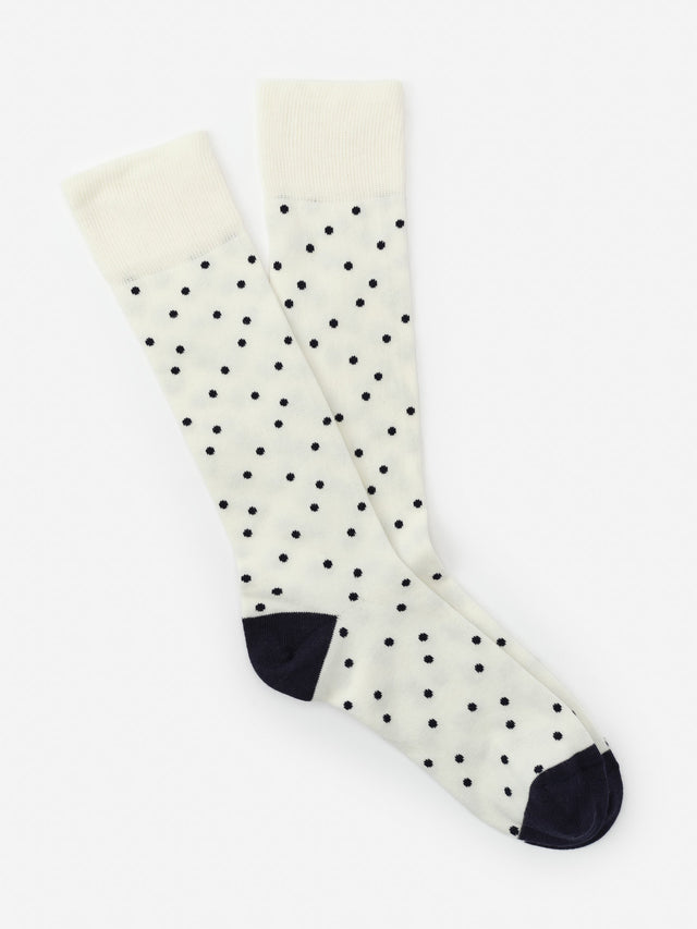White/Navy Polka Dots Socks | Men's Socks | J.McLaughlin