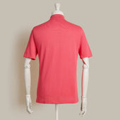 Short Sleeve Knitted Polo Shirt In Fuchsia
