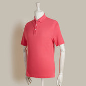 Short Sleeve Knitted Polo Shirt In Fuchsia